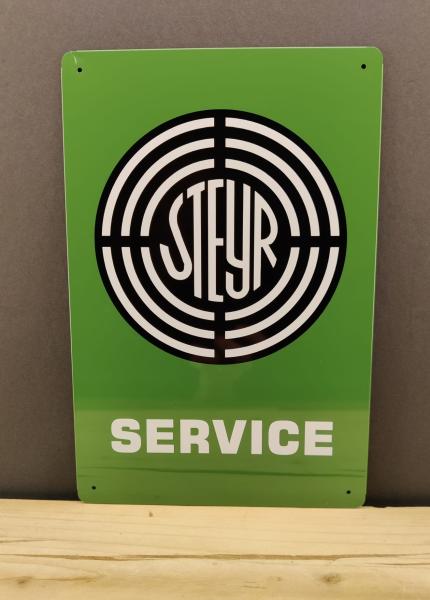 Steyr Service Blechschil Oldtimer Traktor Schlepper grün